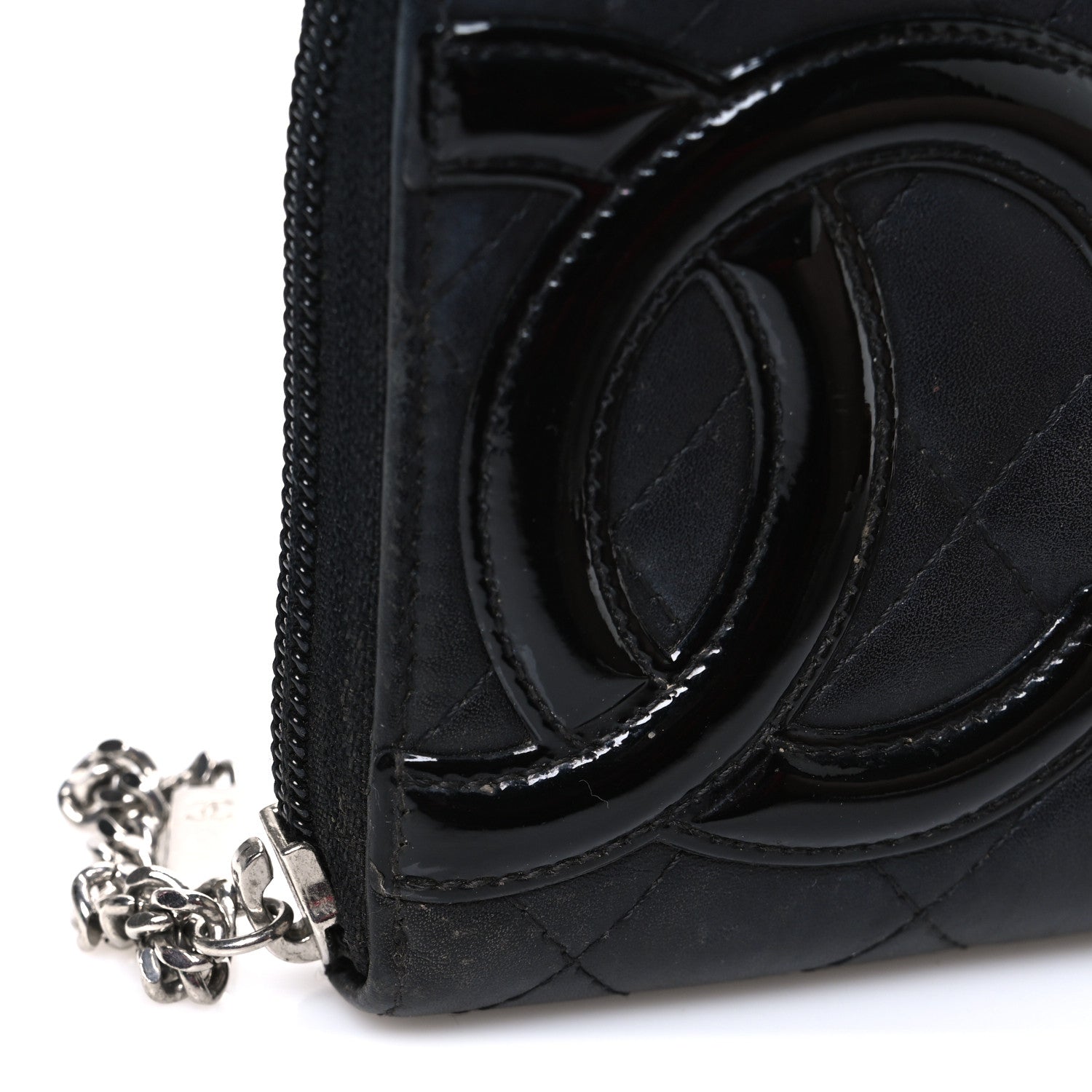 Chanel Calfskin Quilted Cambon Large Gusset Zip Around Wallet Black 10 of 10