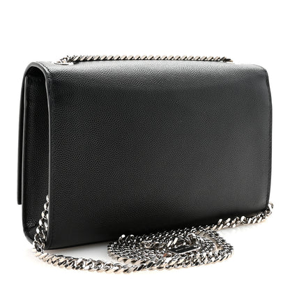Saint Laurent Grain De Poudre Small Classic Monogram Kate Tassel Satchel Black 3 of 9