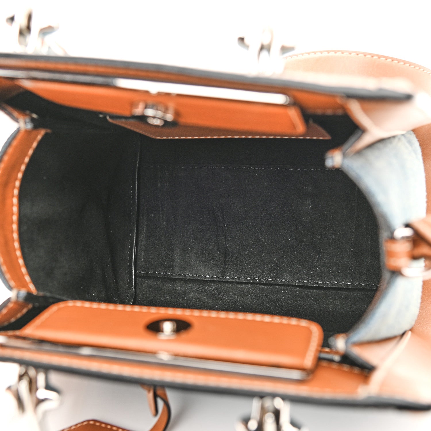 Alexander McQueen Denim The Short Story Crossbody Brown 5 of 9