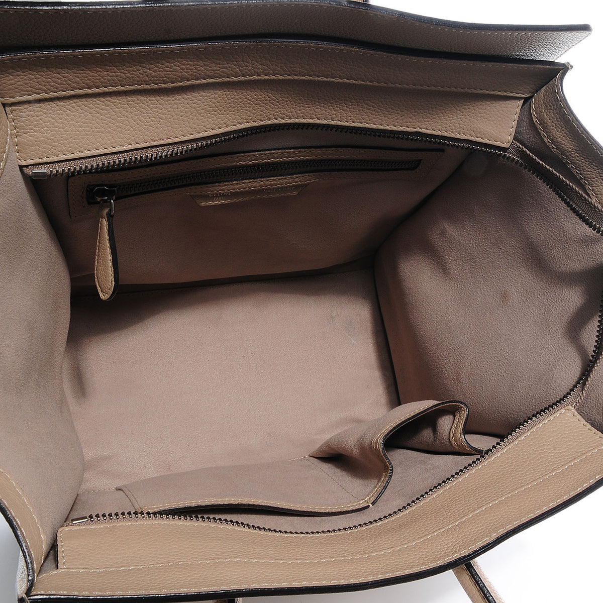 Celine Drummed Calfskin Mini Luggage Dune 5 of 9