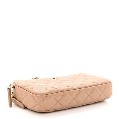 Chanel Caviar Quilted Small Clutch With Chain Beige 4 of 15