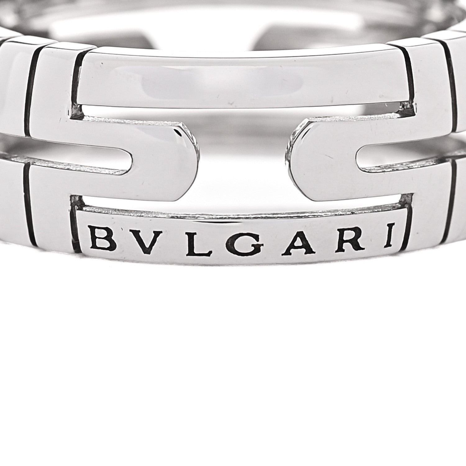 Bulgari 18K White Gold Parentesi Band Ring 58 8.25 4 of 5