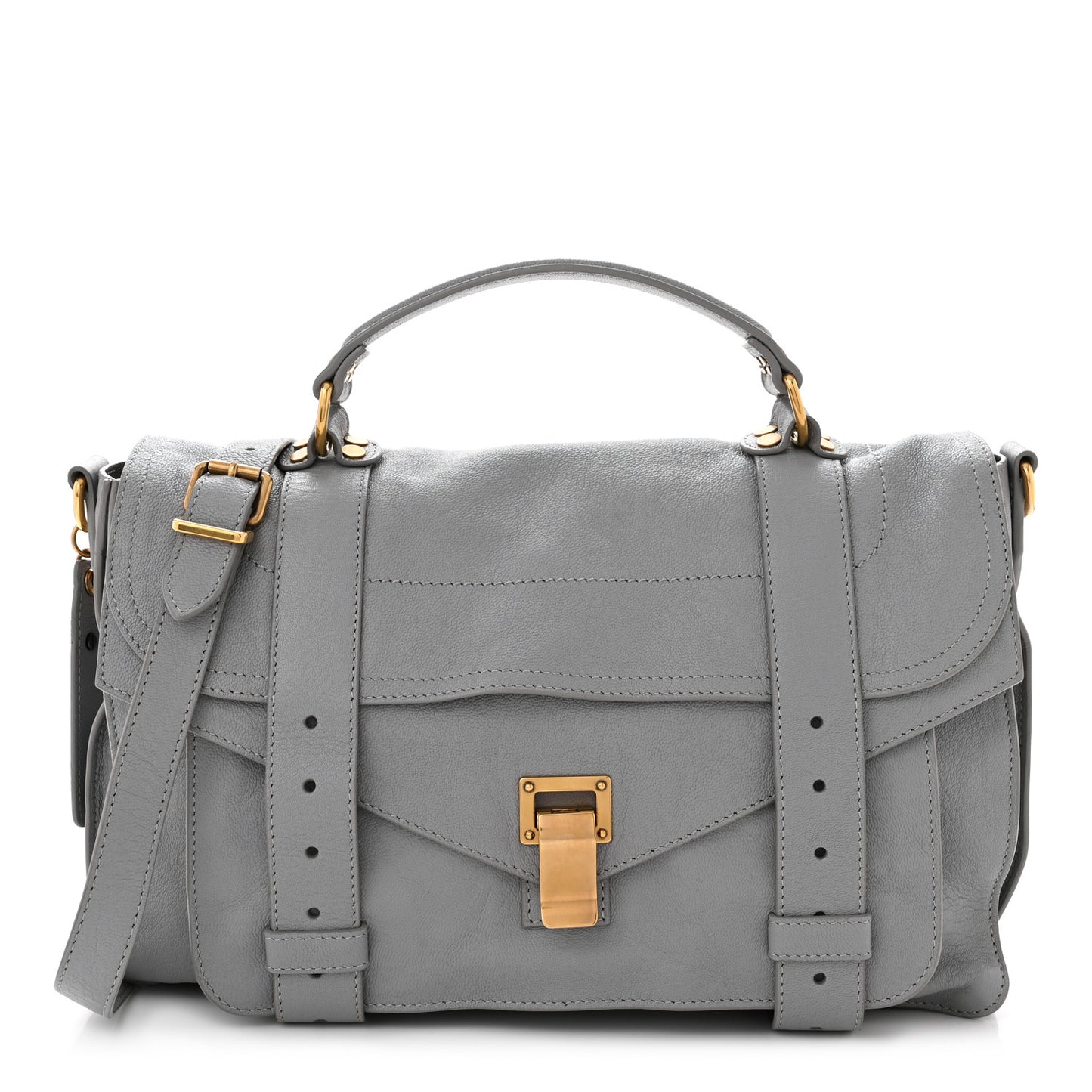 Lambskin Medium PS1 Satchel Concrete Grey