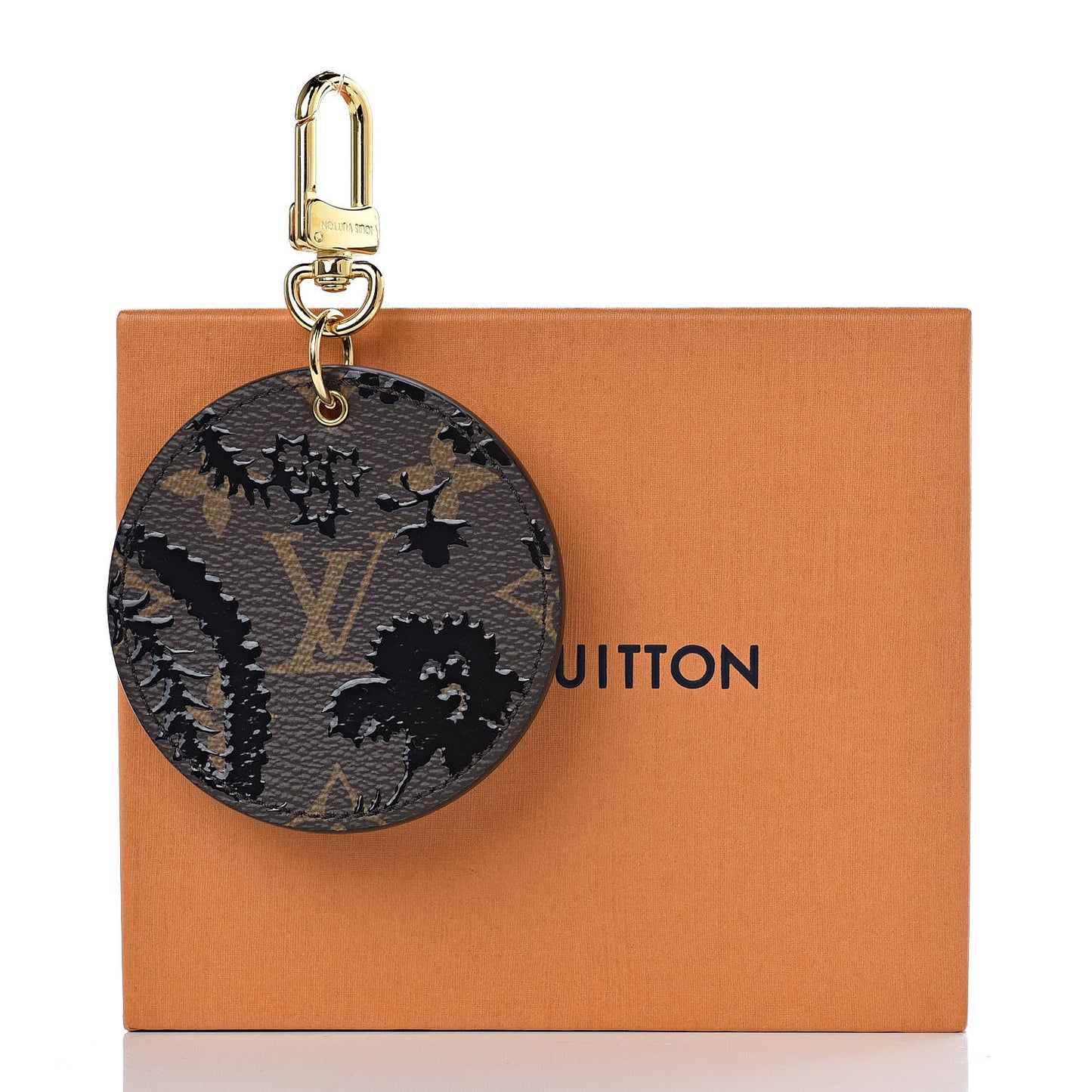 Monogram Blossom Bag Charm Key Holder Black