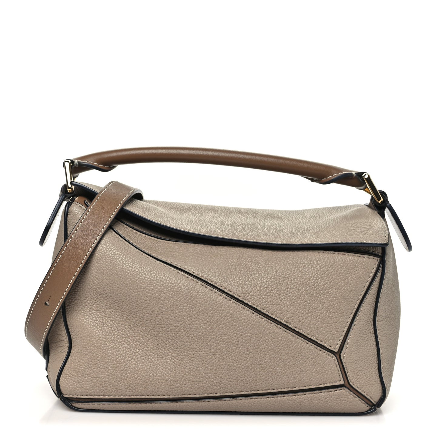 Grained Calfskin Small Puzzle Bag Sand Mink