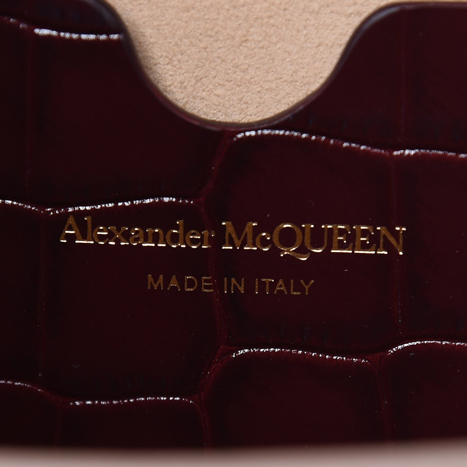Alexander McQueen Calfskin Crocodile Embossed Box Shoulder Bag 21 Velvet Red 9 of 9
