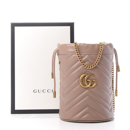 Gucci Calfskin Matelasse Mini GG Marmont 2.0 Bucket Bag Porcelain Rose 10 of 10