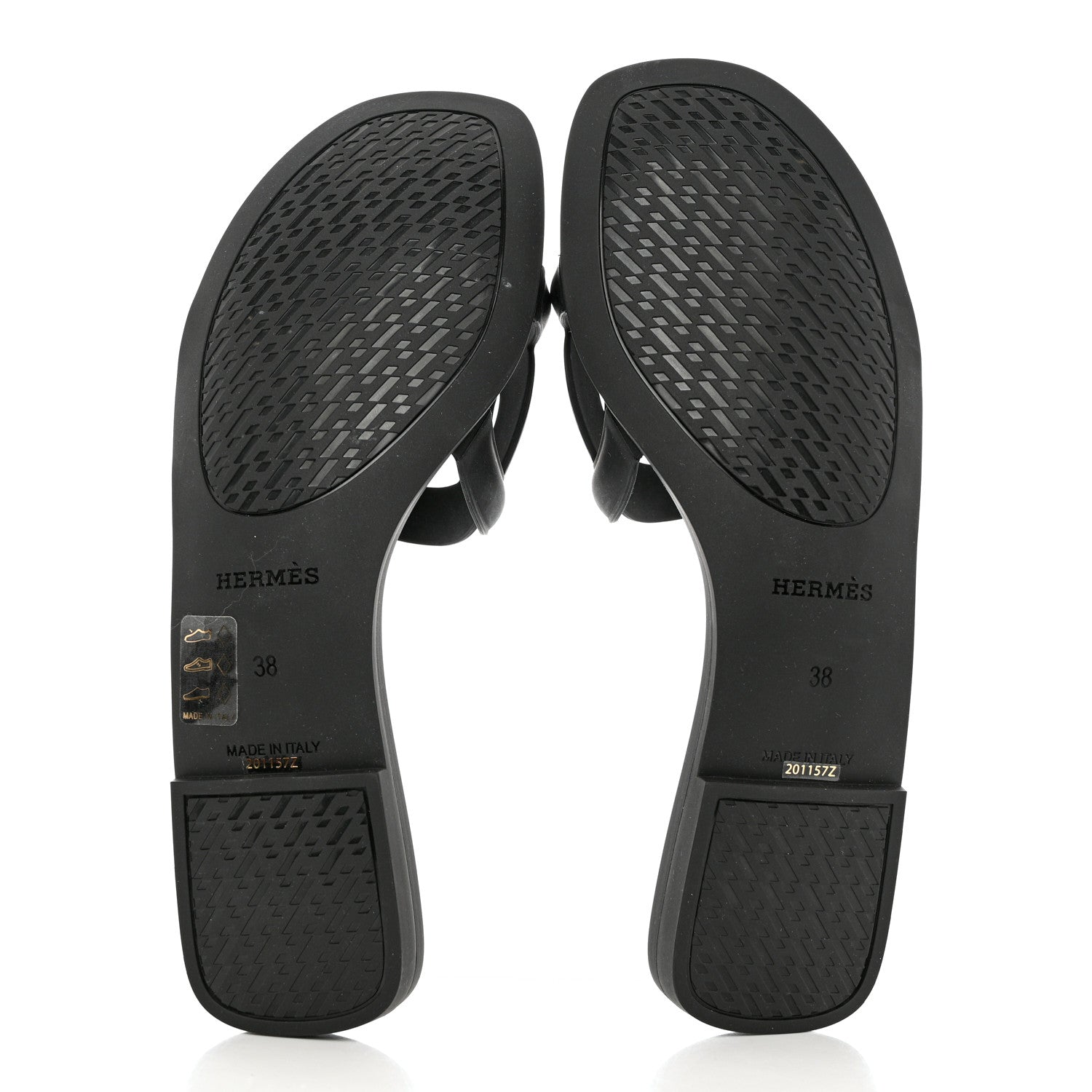 Hermes Rubber Aloha Sandals 38 Black 5 of 9