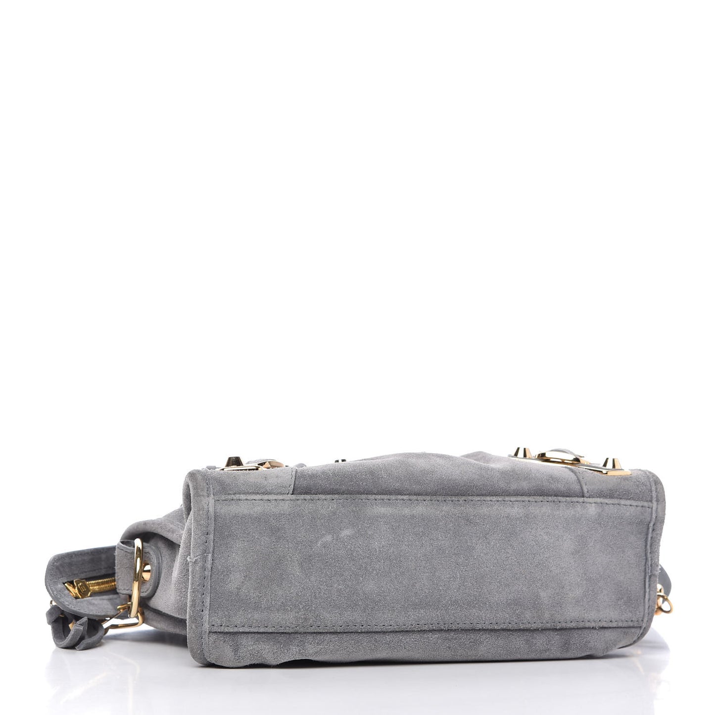Baby Daim Suede Gold Metallic Edge Hardware Mini City Gris Plomb