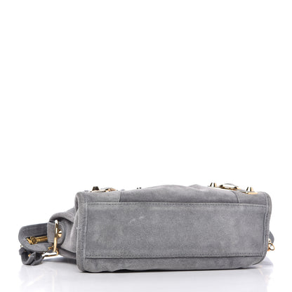 Balenciaga Baby Daim Suede Gold Metallic Edge Hardware Mini City Gris Plomb 4 of 9