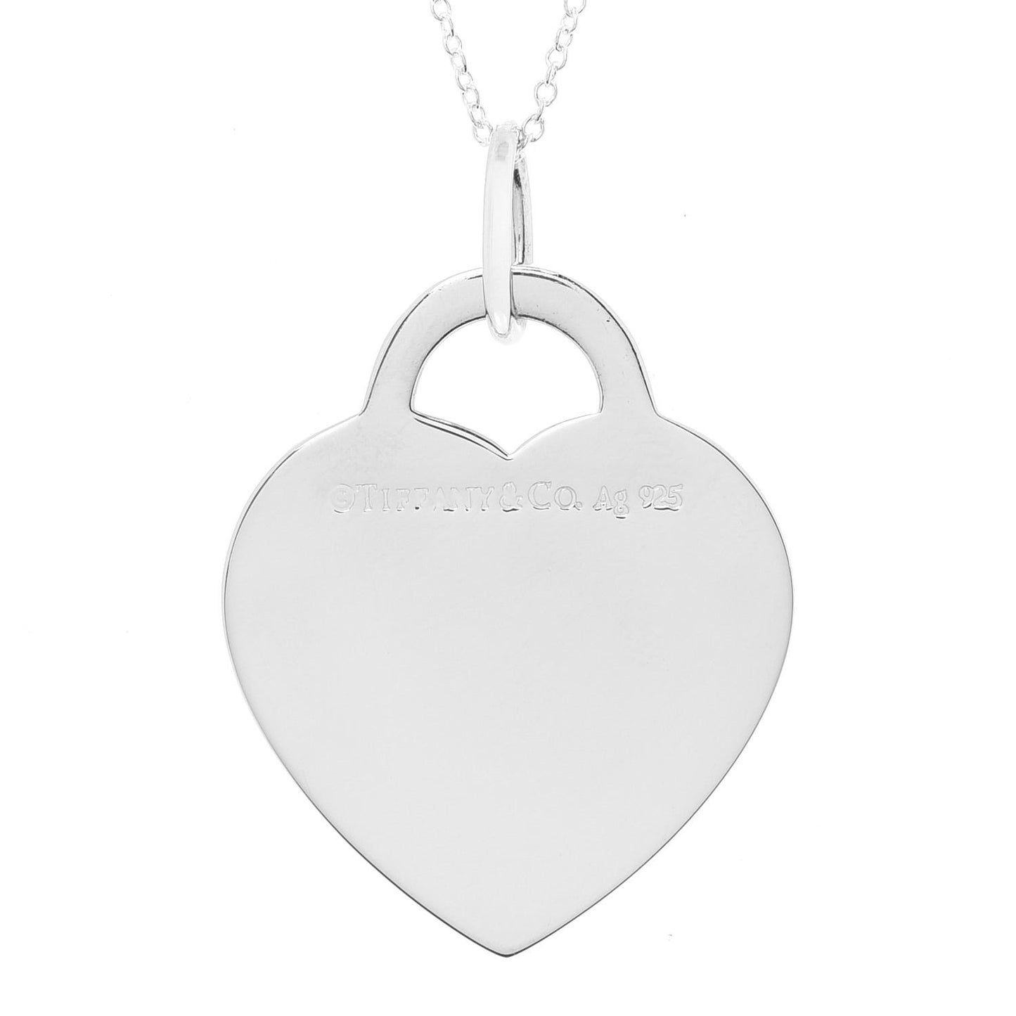 Sterling Silver Enamel LOVE YOU Heart Tag Pendant Necklace Red