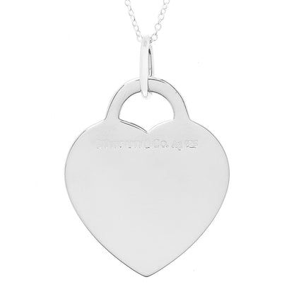 Tiffany Sterling Silver Enamel LOVE YOU Heart Tag Pendant Necklace Red 6 of 7