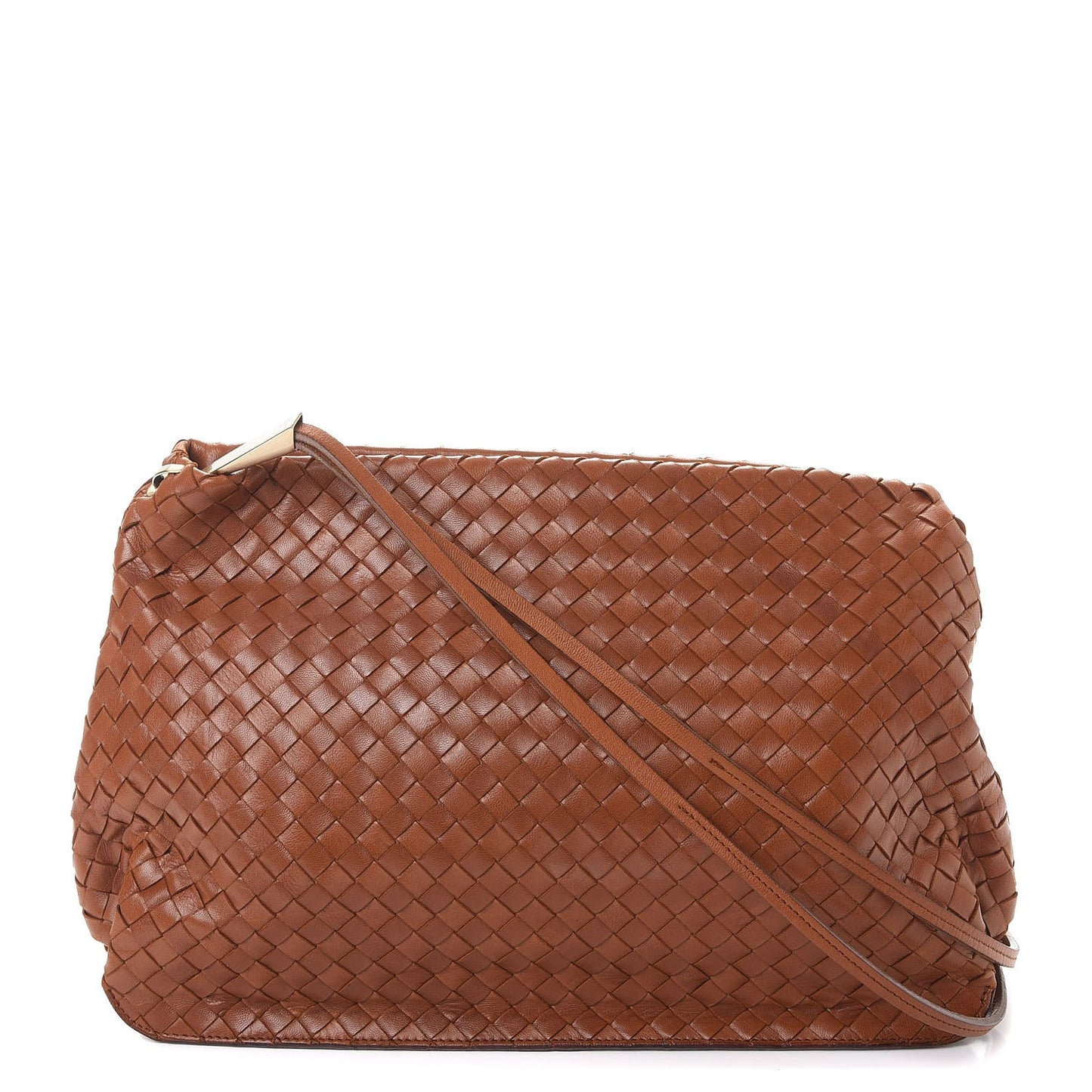 Nappa Intrecciato Shoulder Bag Tan