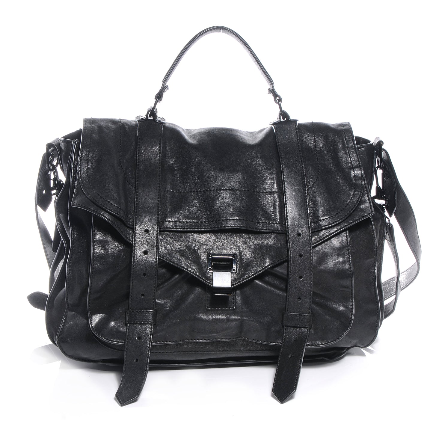 Lambskin PS1 Extra Large Satchel Black