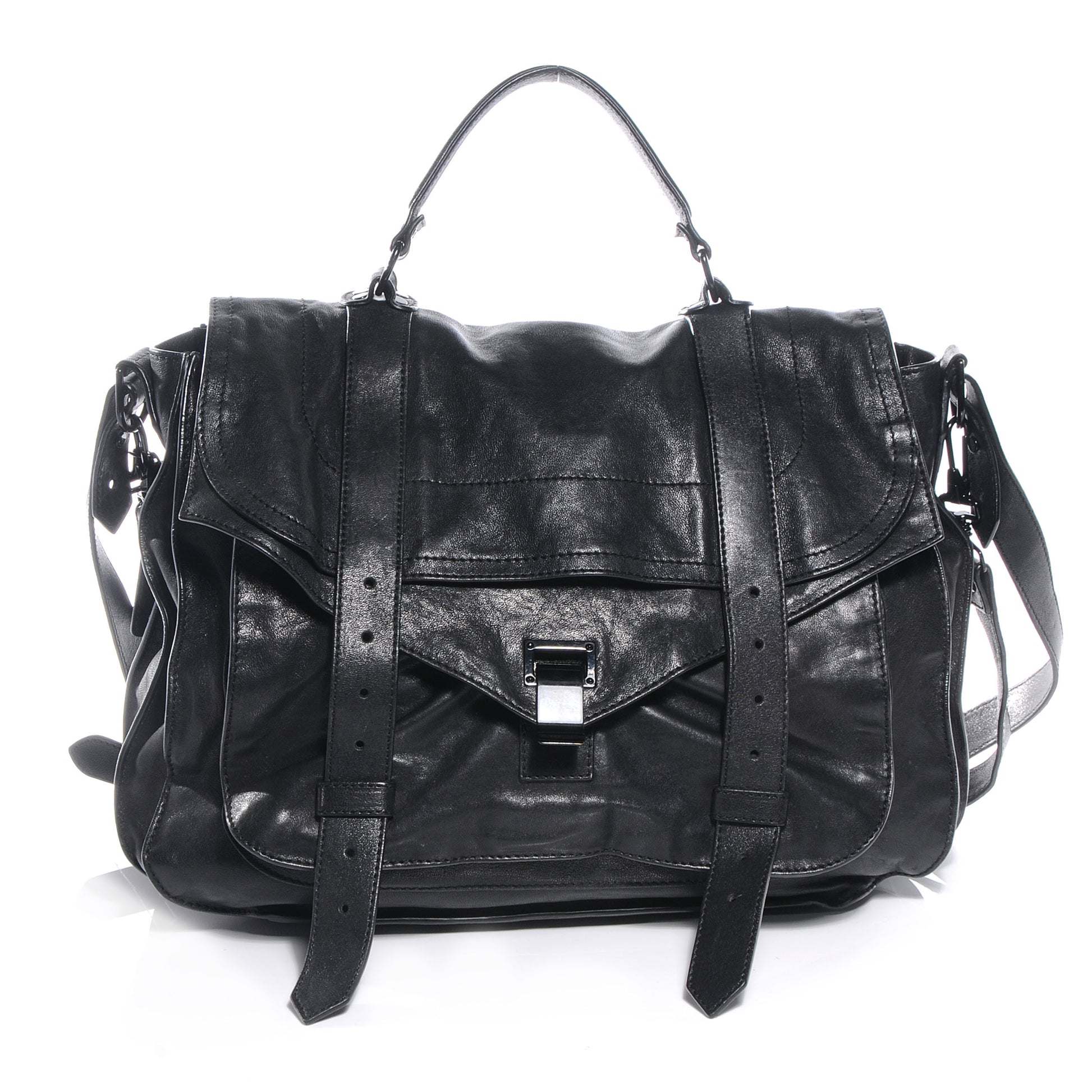 Proenza Schouler Lambskin PS1 Extra Large Satchel Black 1 of 7