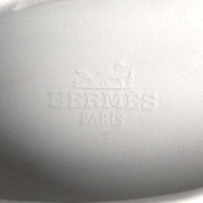 Hermes Canvas Calfskin Mens Trail Sneakers 41.5 Prunoir White 9 of 12