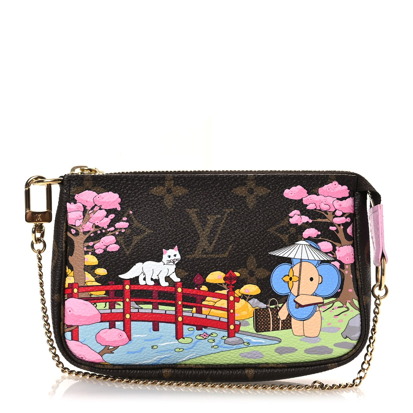 Monogram 2021 Christmas Animation Japanese Garden Mini Pochette Accessories Wisteria Pink