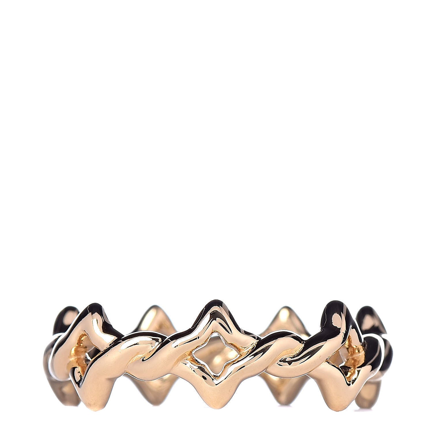 David Yurman 18K Yellow Gold 6mm Quatrefoil Stack Ring 50 5.25 1 of 4