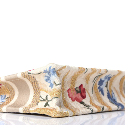 Christian Dior Canvas Embroidered Hibiscus Printed Mini Book Tote Beige Multicolor 8 of 9