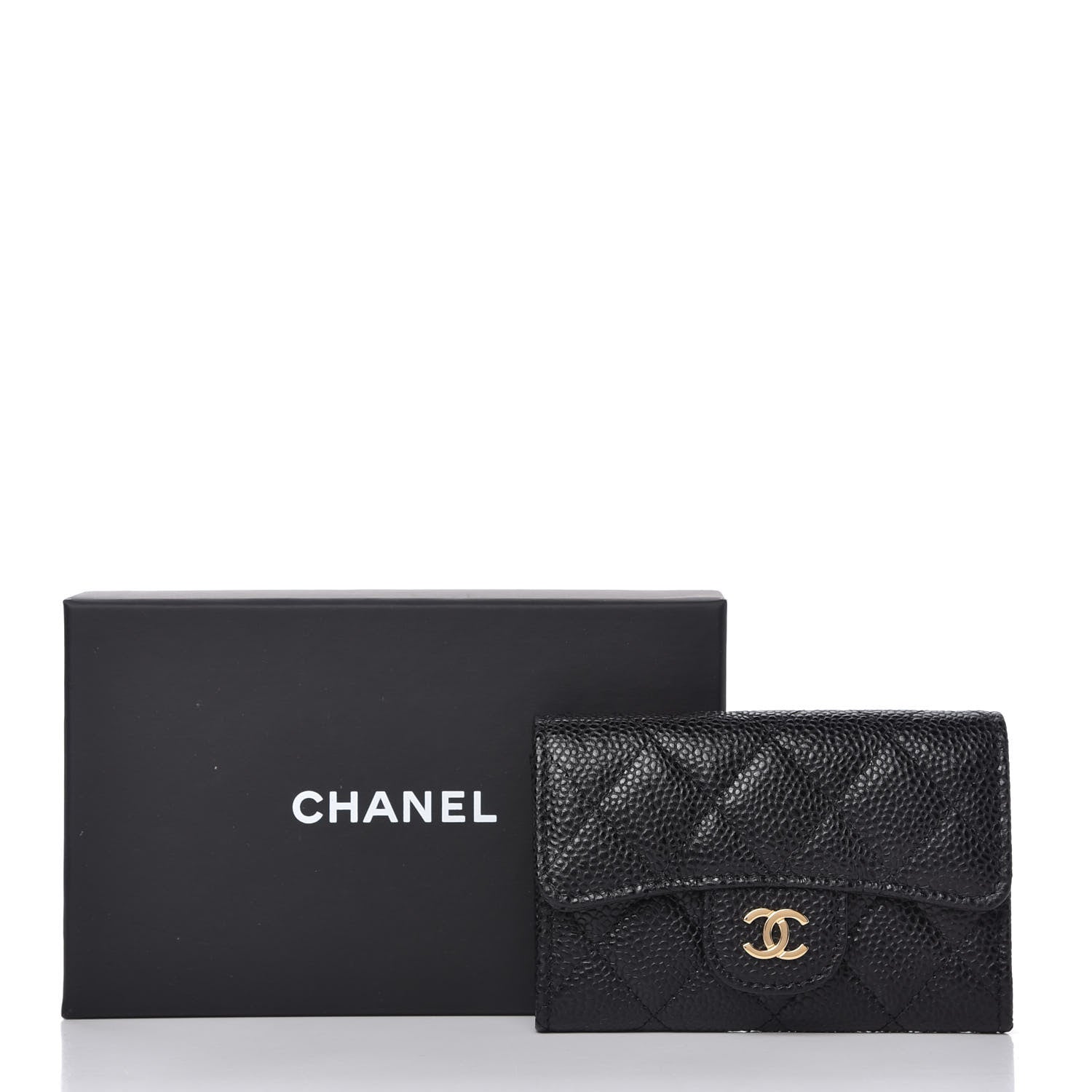 Chanel Caviar Quilted Flap Card Holder Wallet Black 9 of 9