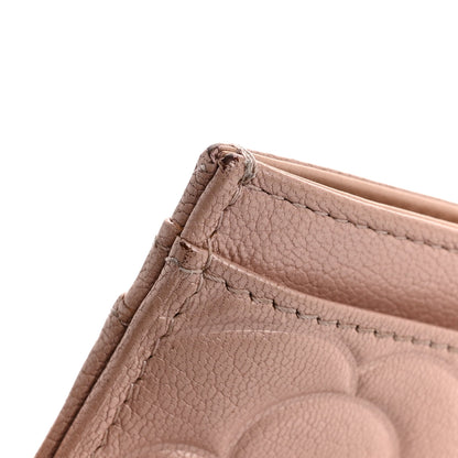 Chanel Goatskin Camellia Embossed Card Holder Light Pink 11 of 13