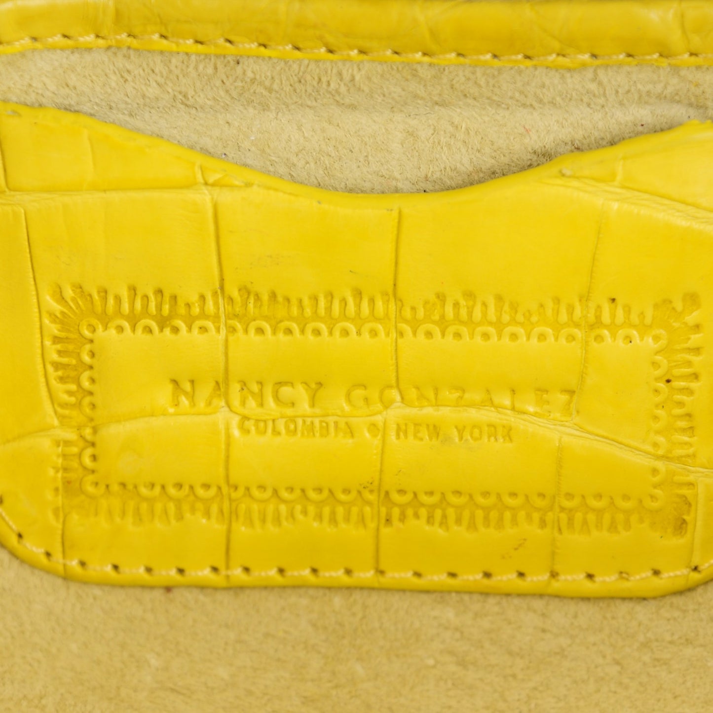 Crocodile Soft Flap Clutch Yellow