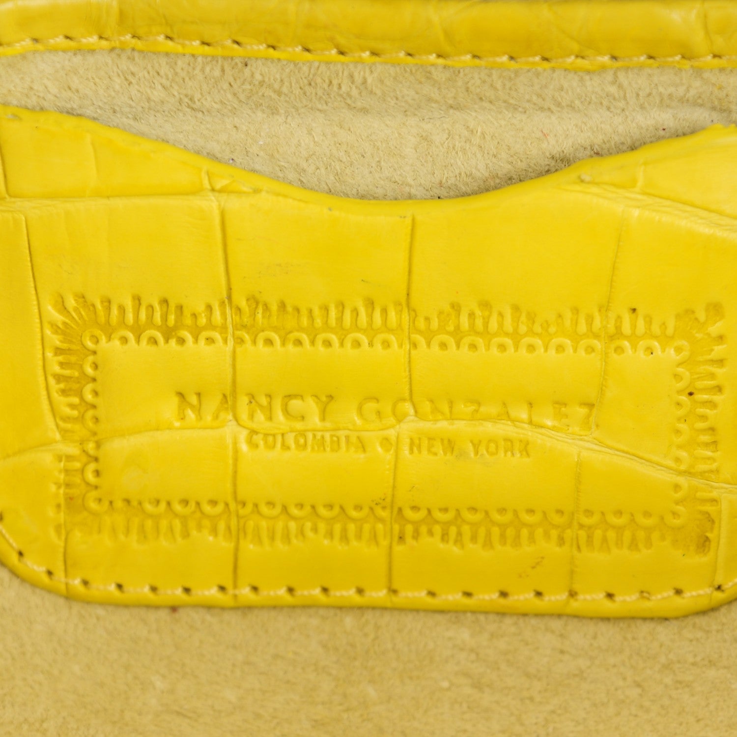 Nancy Gonzalez Crocodile Soft Flap Clutch Yellow 6 of 7