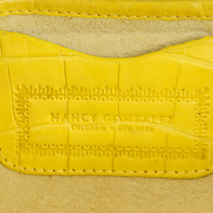 Nancy Gonzalez Crocodile Soft Flap Clutch Yellow 6 of 7