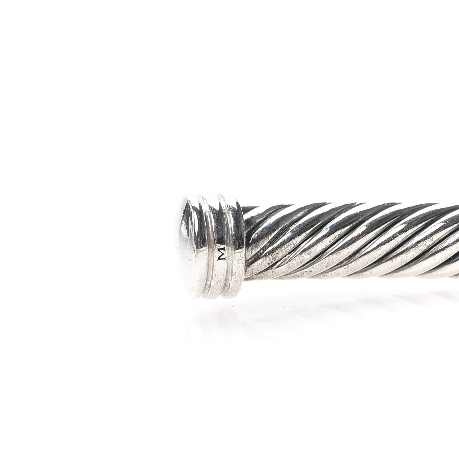 David Yurman Sterling Silver 18K Yellow Gold 4mm X Station Cable Bracelet 5 of 6