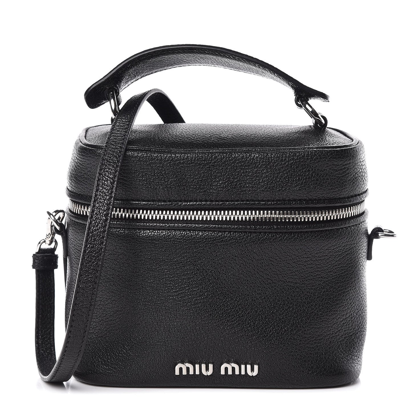 Goatskin Madras Bucket Bag Black
