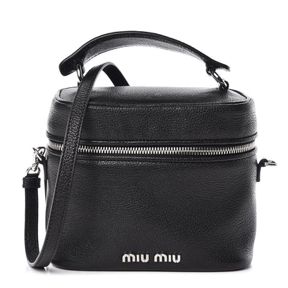 Miu Miu Goatskin Madras Bucket Bag Black 1 of 9