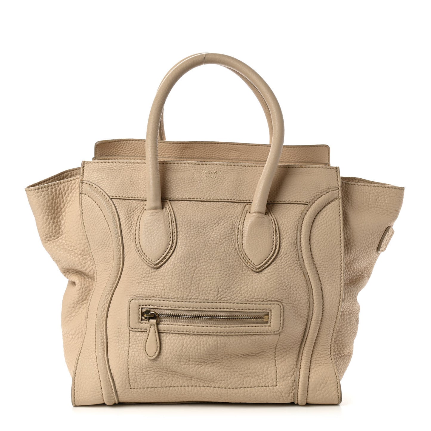 Drummed Calfskin Mini Luggage Dune