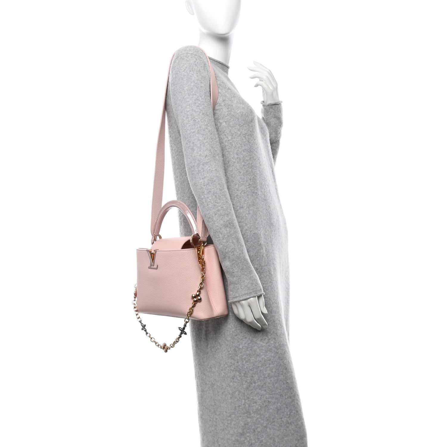 Louis Vuitton Taurillon Flower Chain Capucines BB 2 of 9