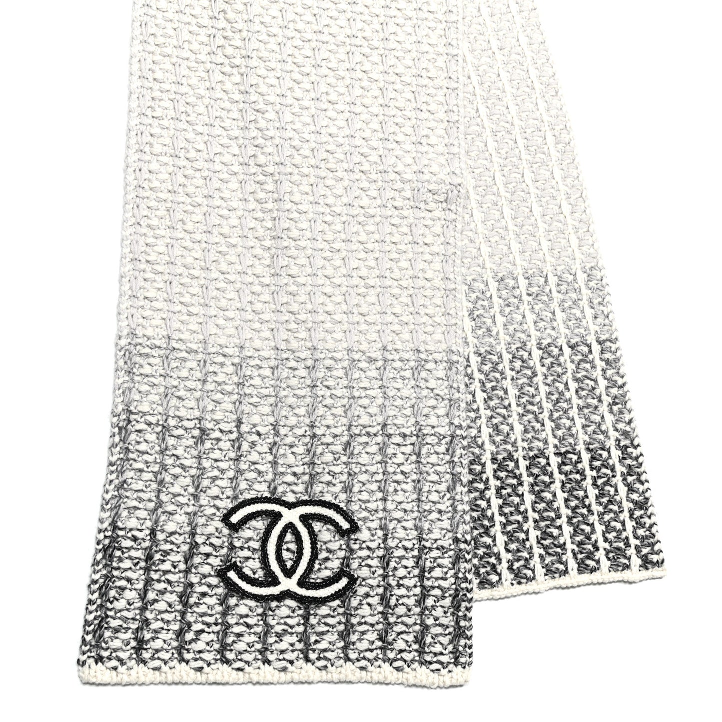 Cashmere Silk CC Scarf Black White