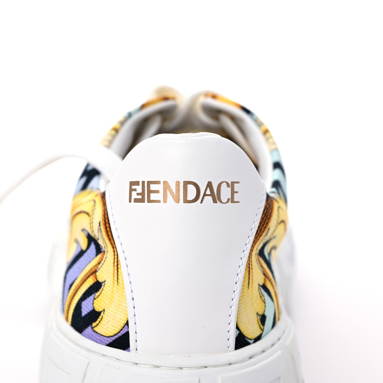 Versace X FENDI Fabric FF Baroque Fendace Greca Sneakers 40 Gold Multicolor 8 of 9