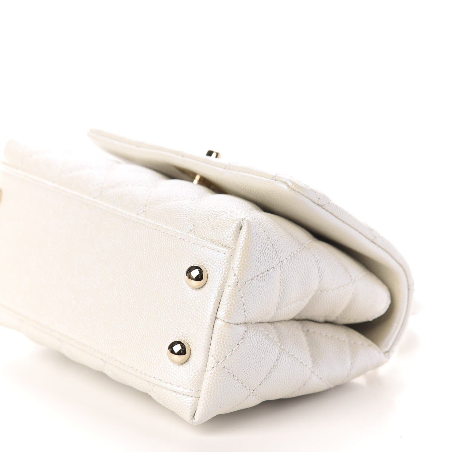 Chanel Iridescent Caviar Quilted Extra Mini Coco Handle Flap Ivory 8 of 9