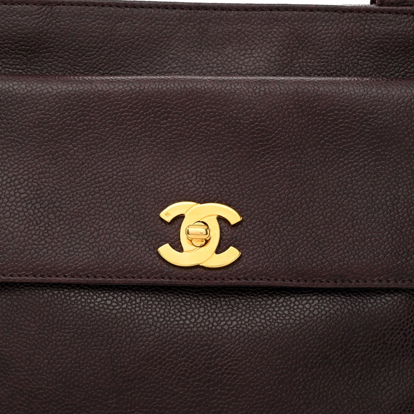 Caviar Flap Shoulder Bag Brown