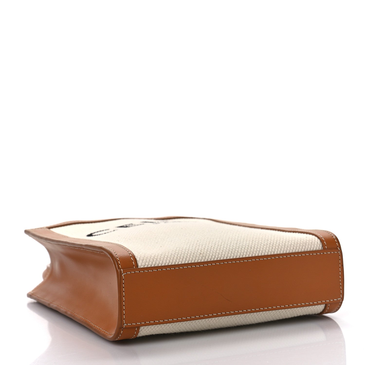 Celine Canvas Calfskin Mini Vertical Cabas Natural Tan 4 of 7