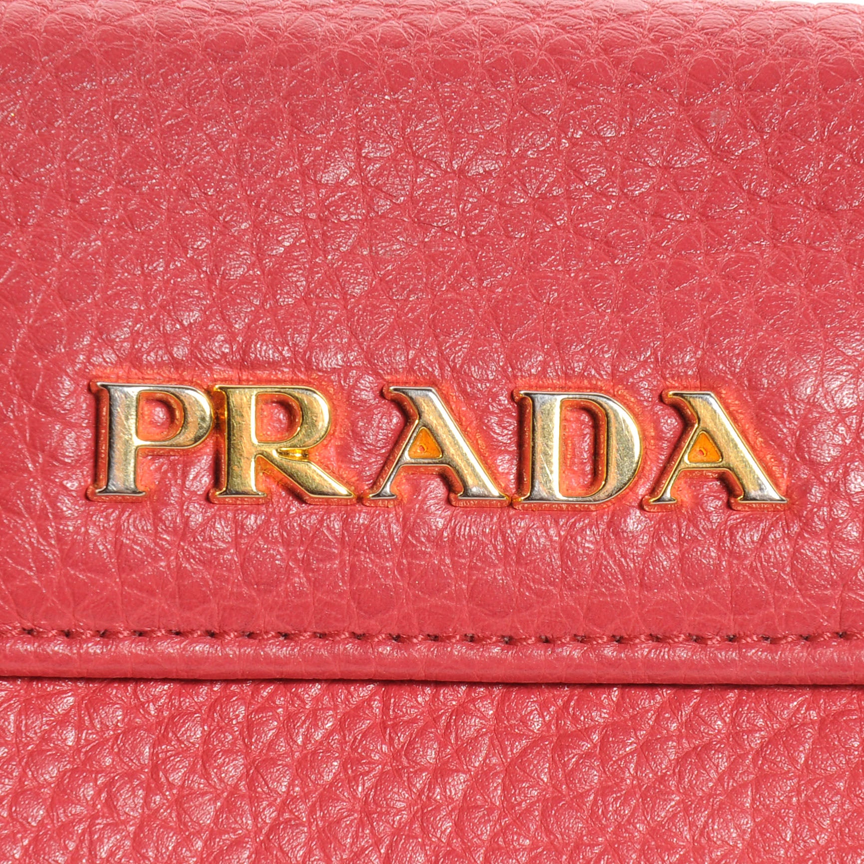Prada Vitello Daino Compact Wallet Peonia 9 of 9