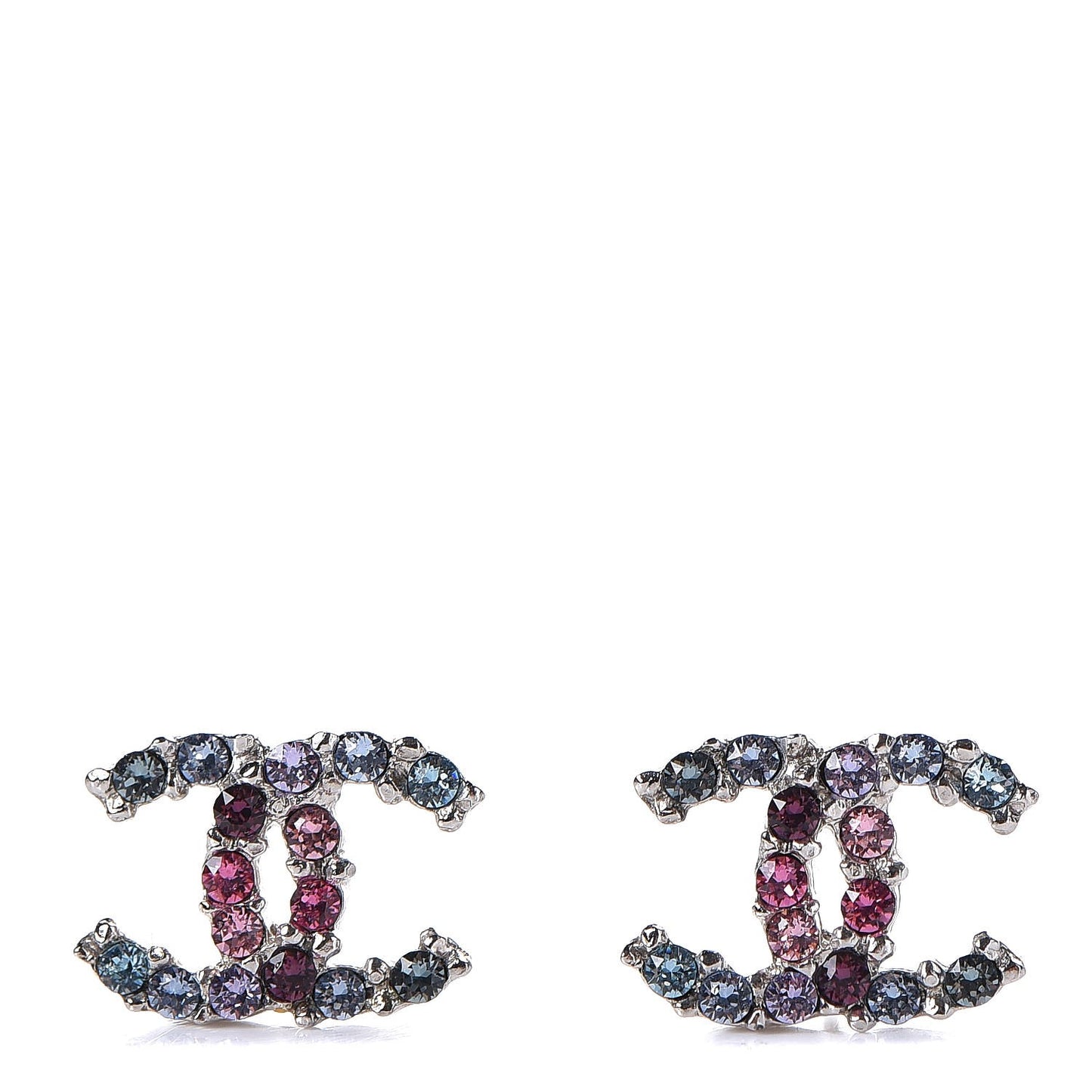 Crystal CC Earrings Silver Multicolor