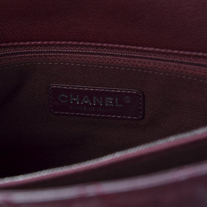 Chanel Caviar Quilted Medium Coco Handle Flap Burgundy 7 of 9