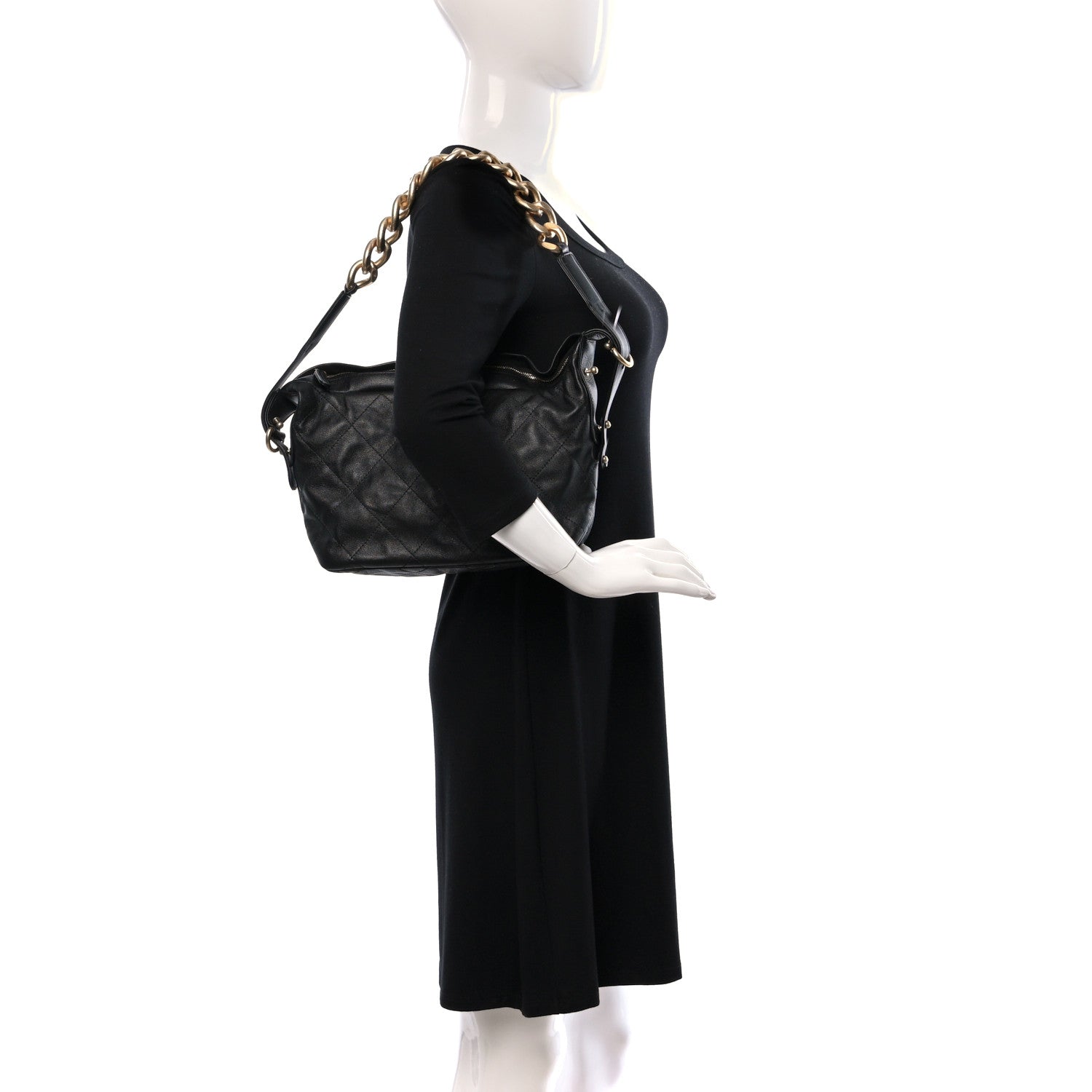 Chanel Calfskin Quilted Daily Hobo Black 2 of 11
