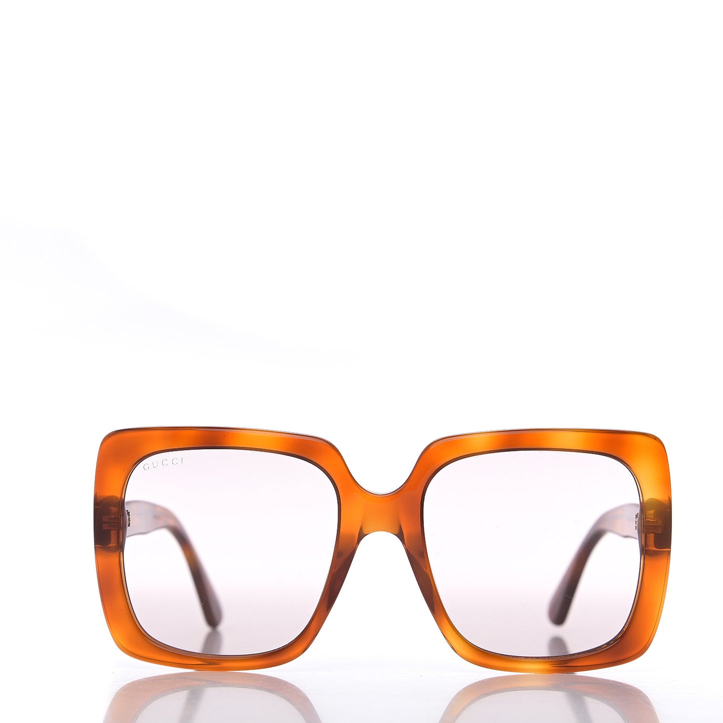 Crystal Square Frame Sunglasses GG0418S Tortoiseshell