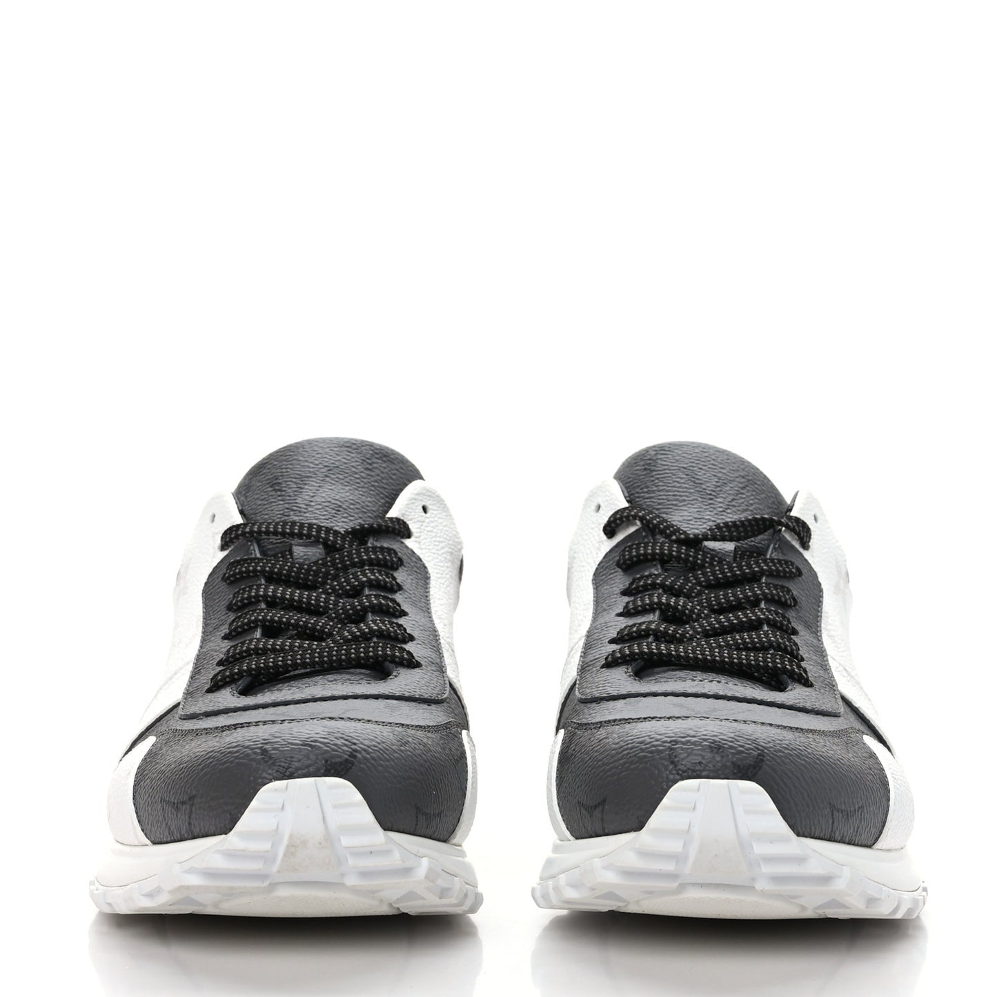Calfskin Monogram Mens Run Away Sneakers 7 Gray