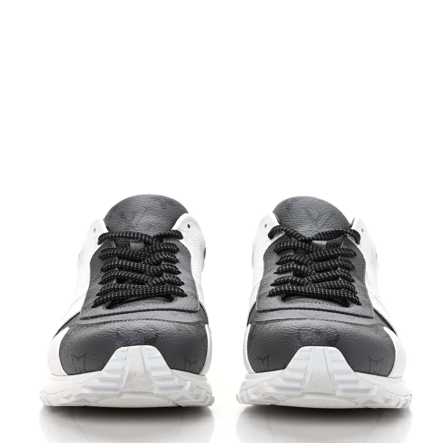 Louis Vuitton Calfskin Monogram Mens Run Away Sneakers 7 Gray 2 of 8