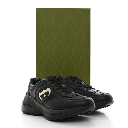 Gucci Dali Soft Calfskin Cut Out Interlocking G Womens Rhyton Sneakers 36.5 Black Ivoire 9 of 9