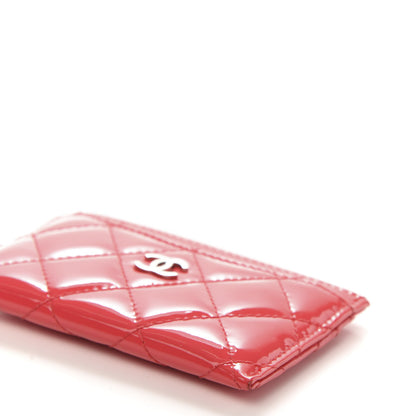 Chanel Patent Quilted Card Holder Red 7 of 9