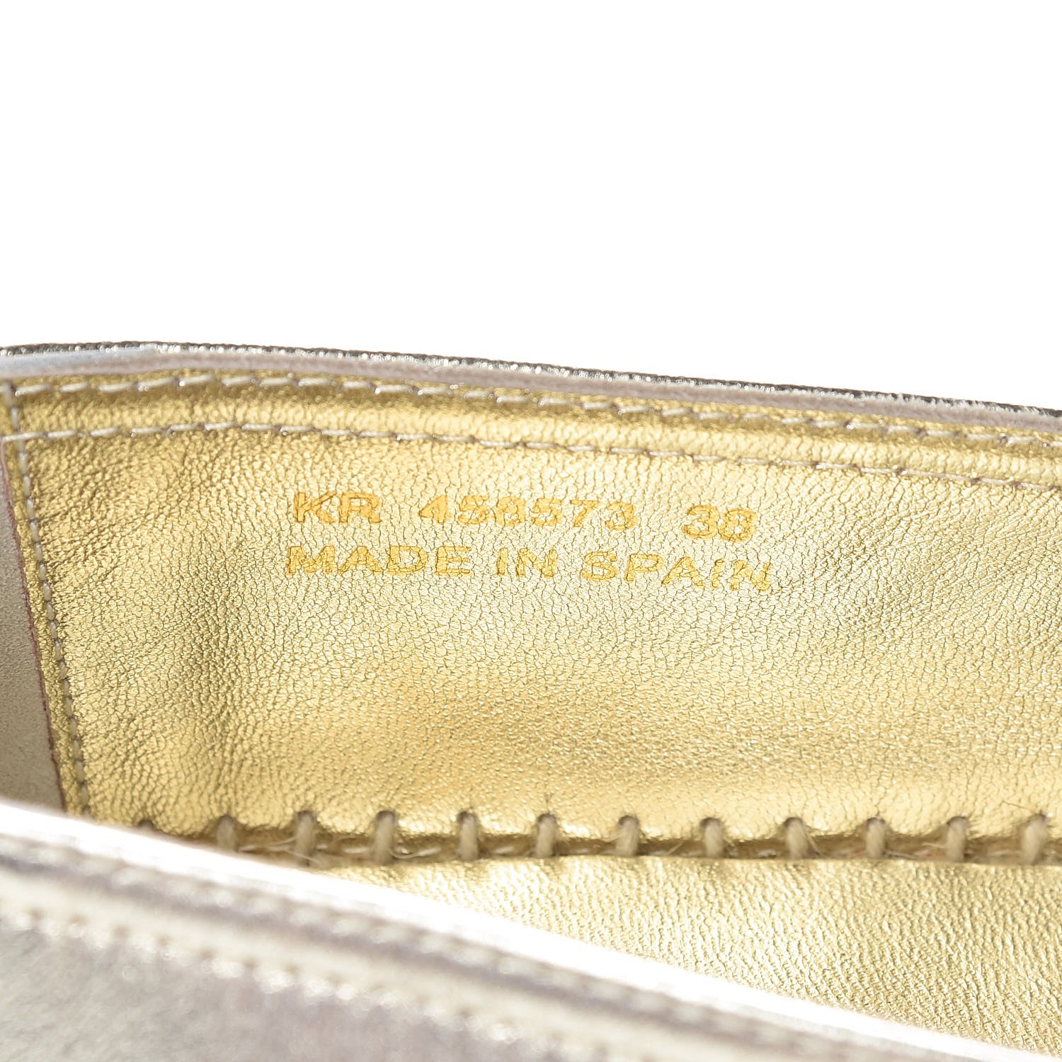 Saint Laurent Metallic Lambskin Monogram Espadrilles 38 Platino 8 of 9