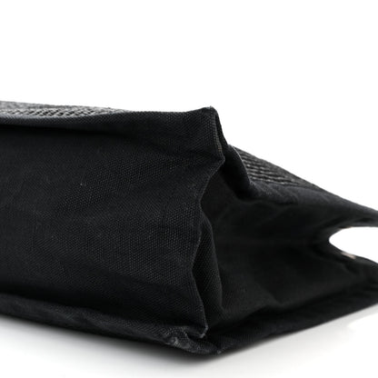 Saint Laurent Raffia Linen Calfskin Rive Gauche Tote Black 9 of 10