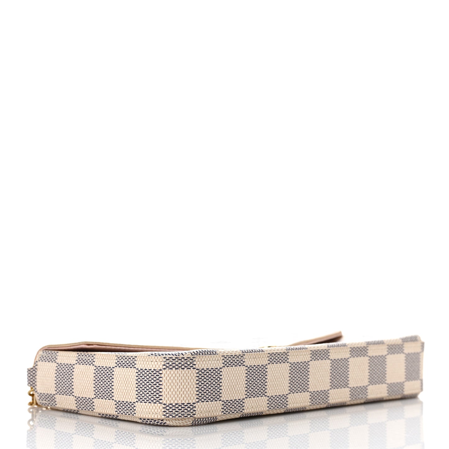 Damier Azur Pochette Felicie Chain Wallet Rose Ballerine